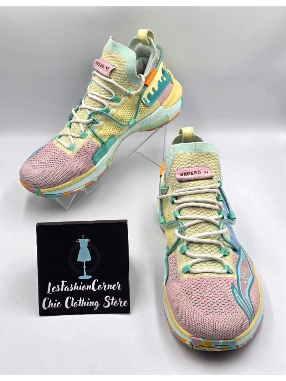 Li-Ning CJ McCollum Speed 6 Merry Christmas Men Pastel Color Sneaker Sz 8.5 3791